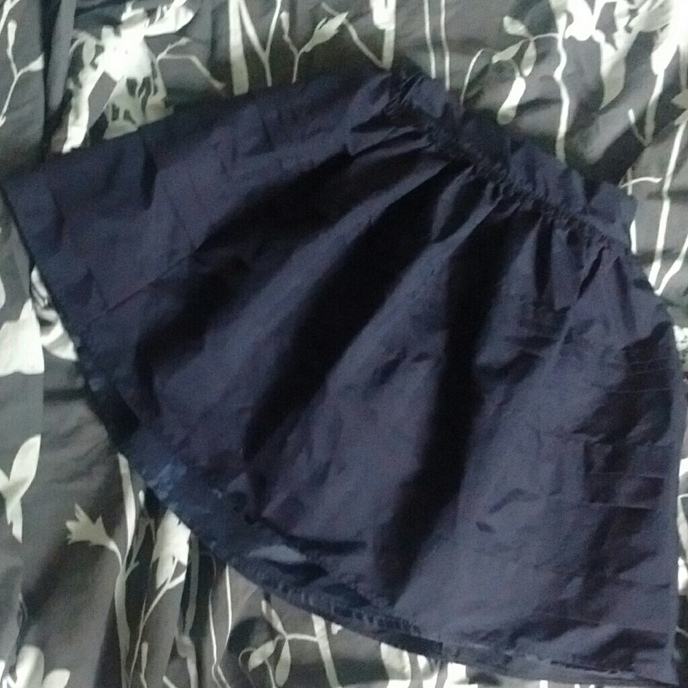 Mini dark blue Skirt with ruffle